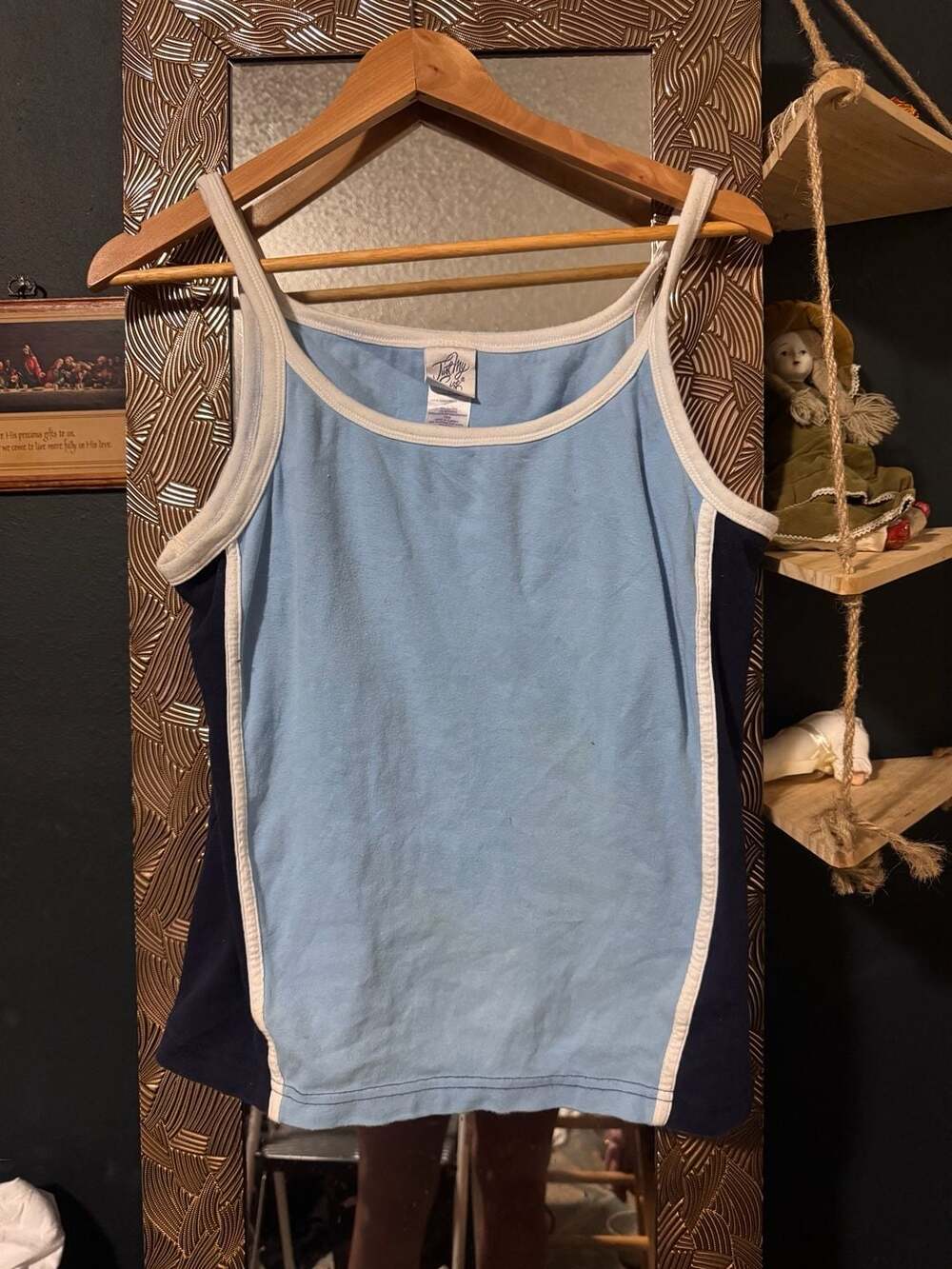 Just My Size Women's Reversible Contrast Trim Tank Top